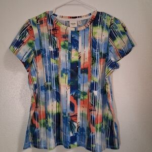 Rafaella Weekend MP Bright Artistic Print Short Sleeve Casual Top